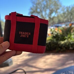 NWT Trader Joe’s micro tote and grocery bag black and red
